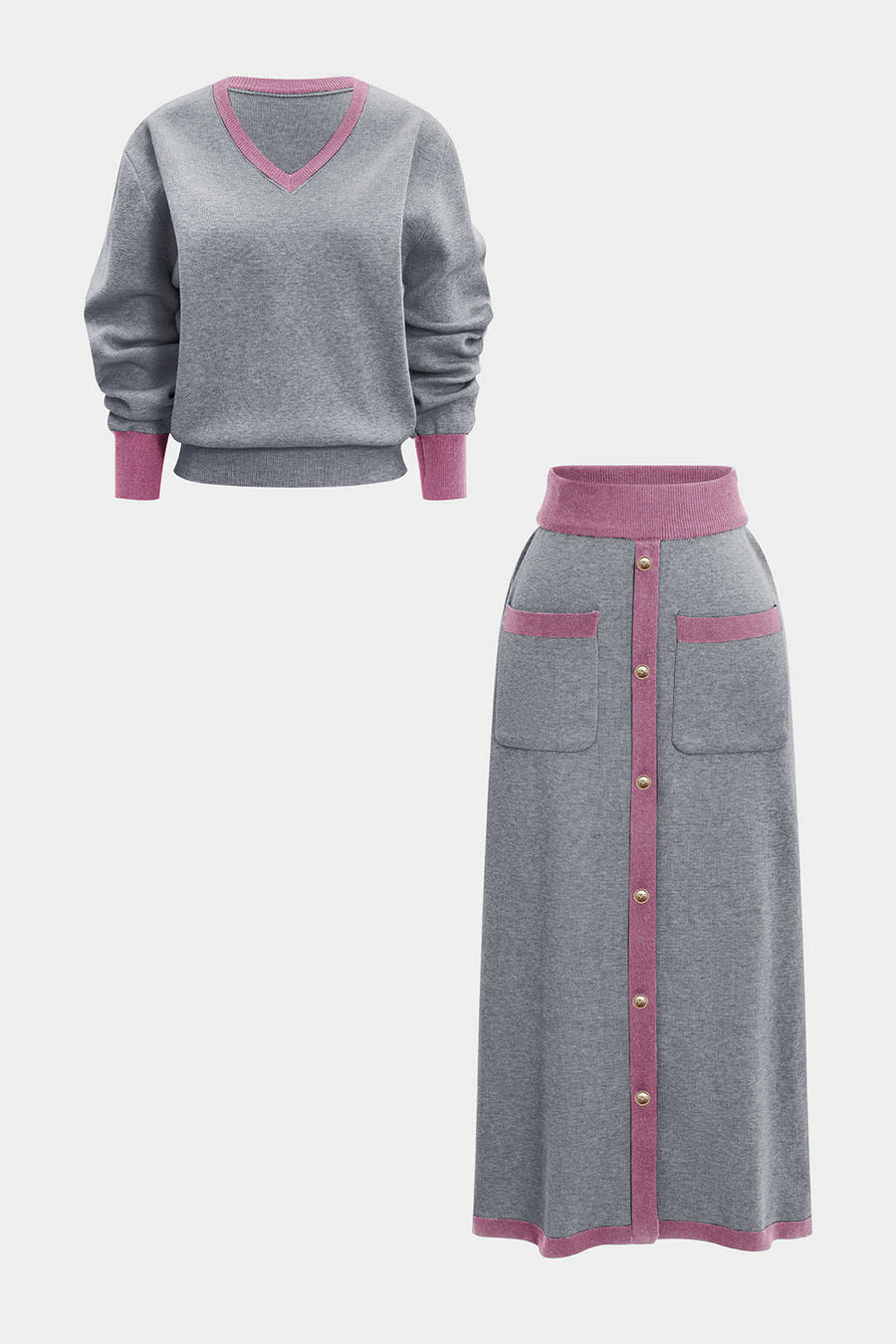 Ensemble Tricot Beige & Chocolat Élégance Décontractée