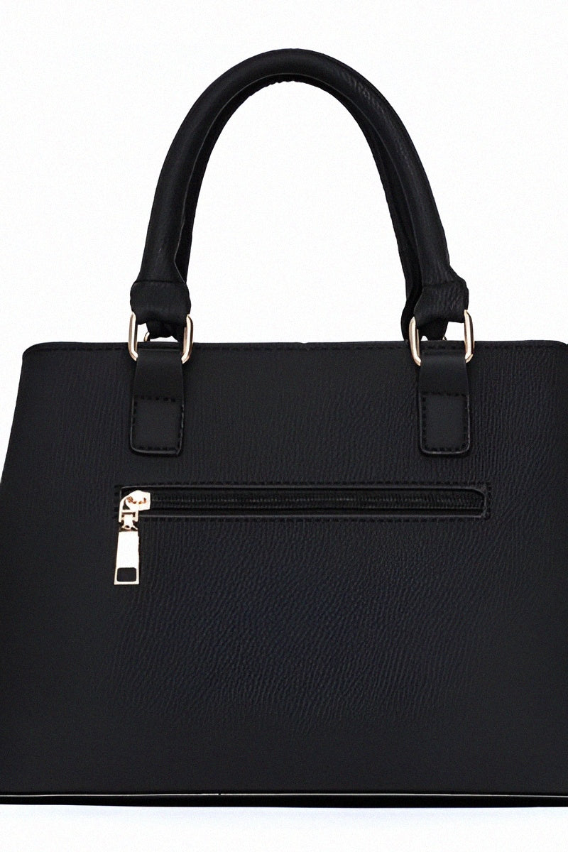 Sac à main marron à motifs géométriques