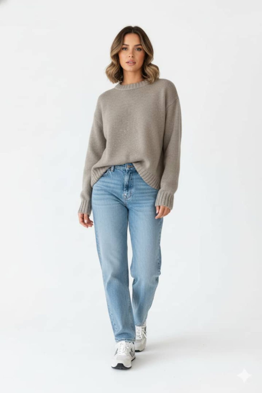 Pull en maille taupe