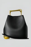 Sac à main noir design avec poignée dorée